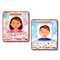 2 Set - 42 Parça  Kız ve Erkek Duyguları Öğreniyorum Keçe Cırtlı 