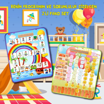 2 Set - 46 Parça  Benim Programım ve Sorumluluk Çizelgem Keçe Cır