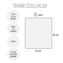 2 Set - 80 Parça Evcil ve Vahşi Parça Birleştirme Oyunu Keçe Cır 2 Set - 80 Parça Evcil ve Vahşi Parça Birleştirme Oyunu Keçe Cır