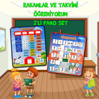 2 Set - 80 Parça Rakamları ve Takvimi Öğreniyorum Keçe Cırtlı Du 2 Set - 80 Parça Rakamları ve Takvimi Öğreniyorum Keçe Cırtlı Du
