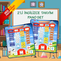 2 Set - 86 Parça İngilizce Takvimi Öğreniyorum (2023) Keçe Duvar 2 Set - 86 Parça İngilizce Takvimi Öğreniyorum (2023) Keçe Duvar