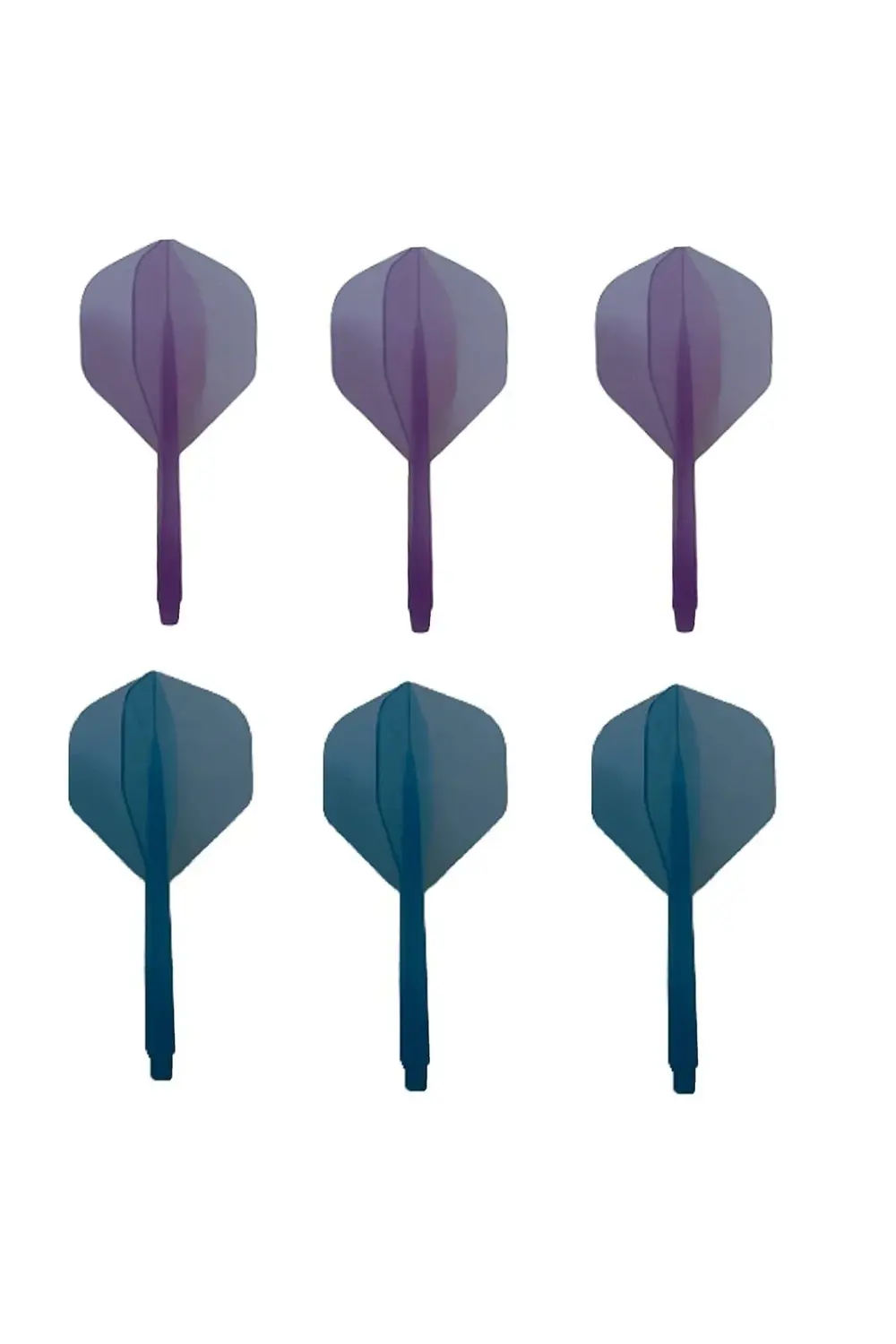 2 Set Neon Entegre Dart Şaft-shaft Kanat Seti. Mavi-mor