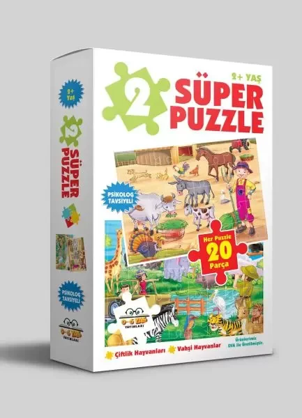 2 Süper Puzzle - Çiftlik Hayvanları - Vahşi Hayvanlar 2+ Yaş Fiyatı, Yorumları ve Özellikleri
