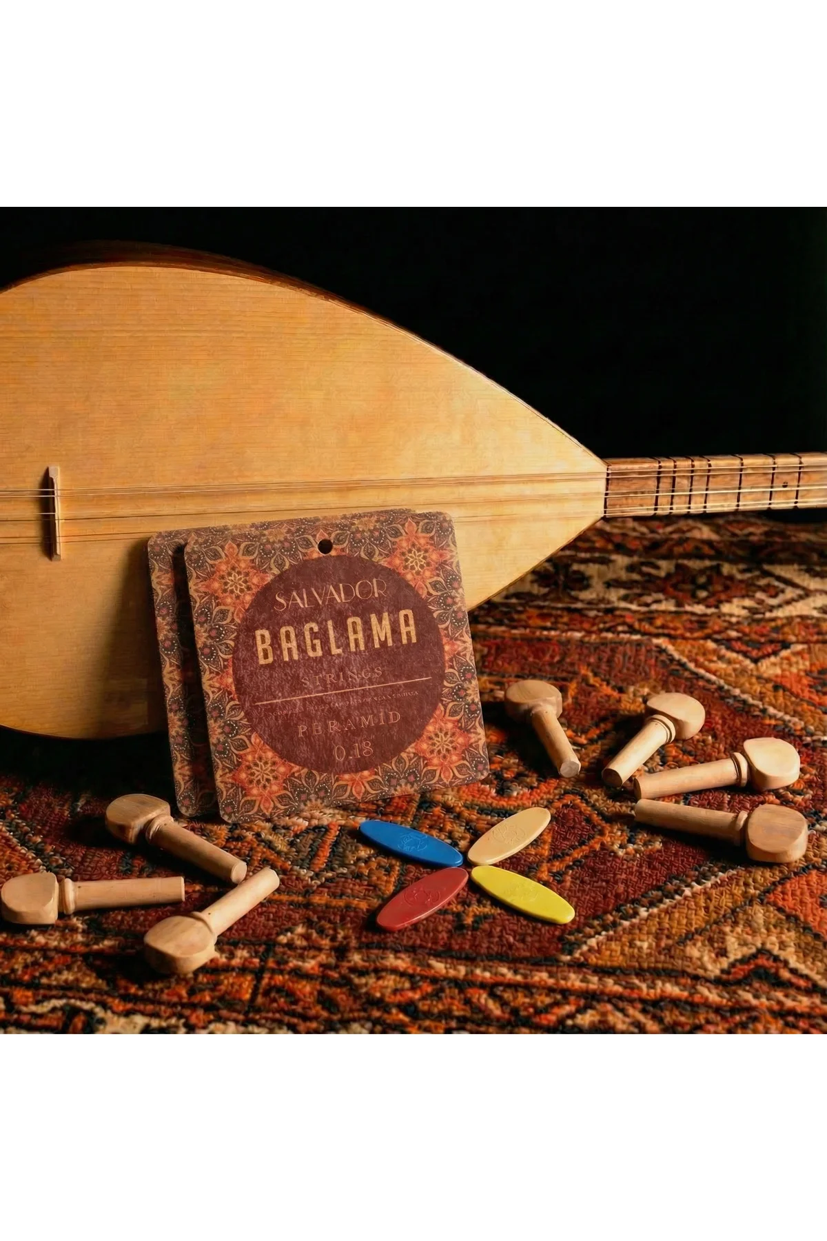 2 Takım Premium 0.18 Bağlama Teli Mızrap Tezene Seti Burgu Kulağı 2 Takım Premium 0.18 Bağlama Teli Mızrap Tezene Seti Burgu Kulağı