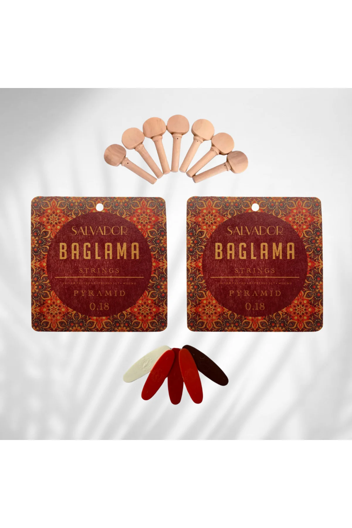 2 Takım Premium 0.18 Bağlama Teli Mızrap Tezene Seti Burgu Kulağı 2 Takım Premium 0.18 Bağlama Teli Mızrap Tezene Seti Burgu Kulağı