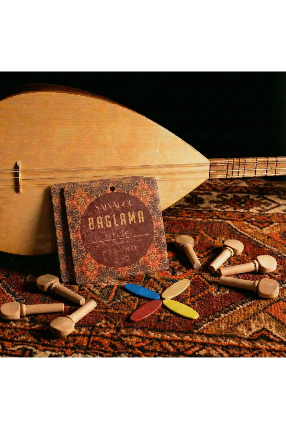 2 Takım Premium 0.22 Bağlama Teli Mızrap Tezene Seti Burgu Kulağı 2 Takım Premium 0.22 Bağlama Teli Mızrap Tezene Seti Burgu Kulağı
