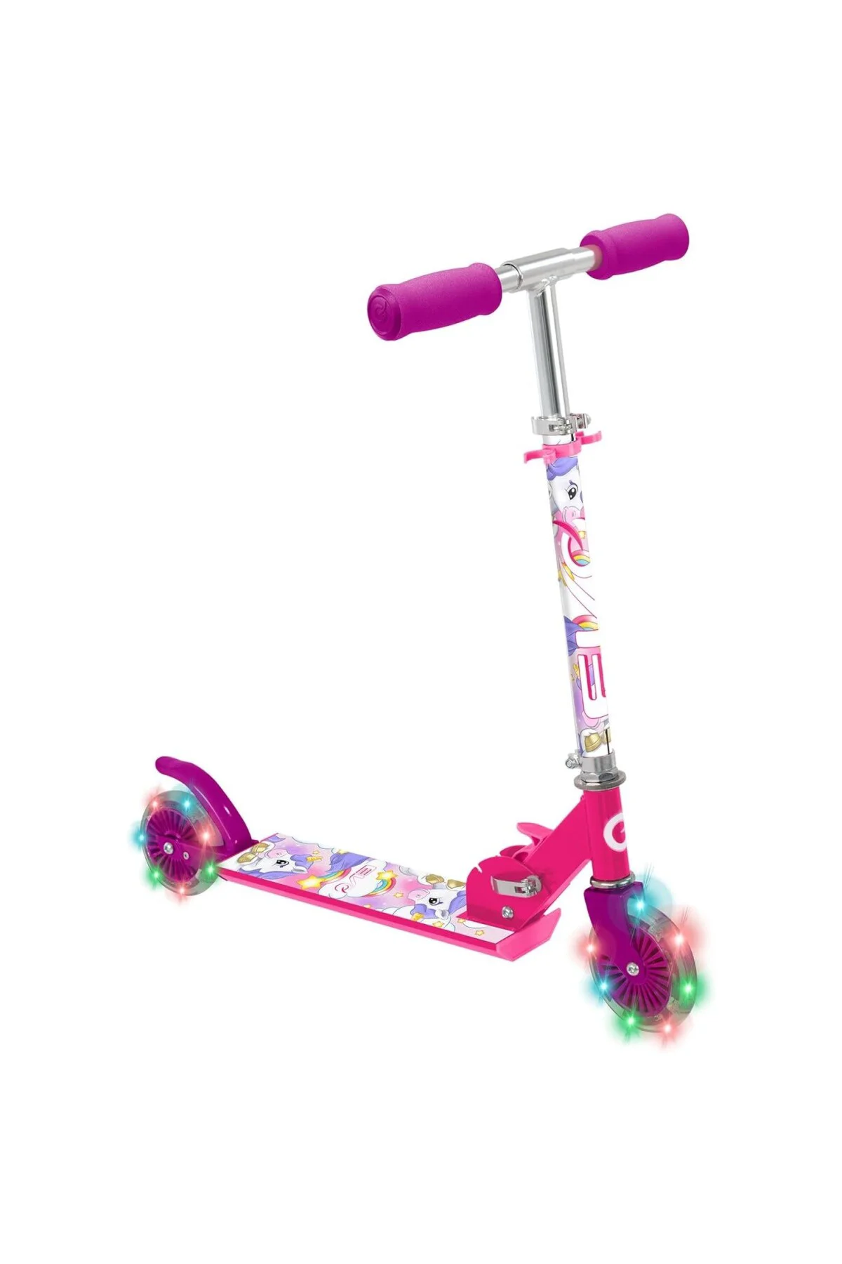2 Tekerlekli Katlanabilir Unicorn Inline Işıklı Scooter