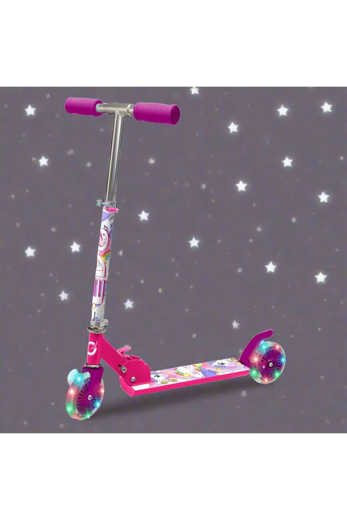 2 Tekerlekli Katlanabilir Unicorn Inline Işıklı Scooter
