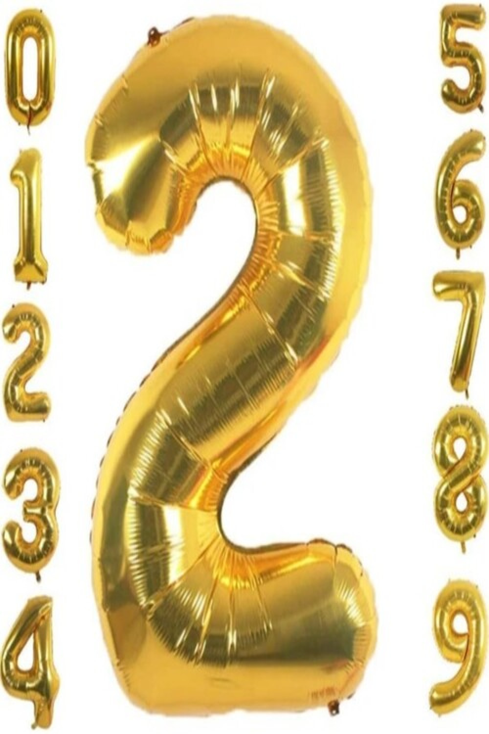 2 Yaş Doğum Günü Parti Kutlama Rakam Folyo Balon Altın Renk 36 Cm