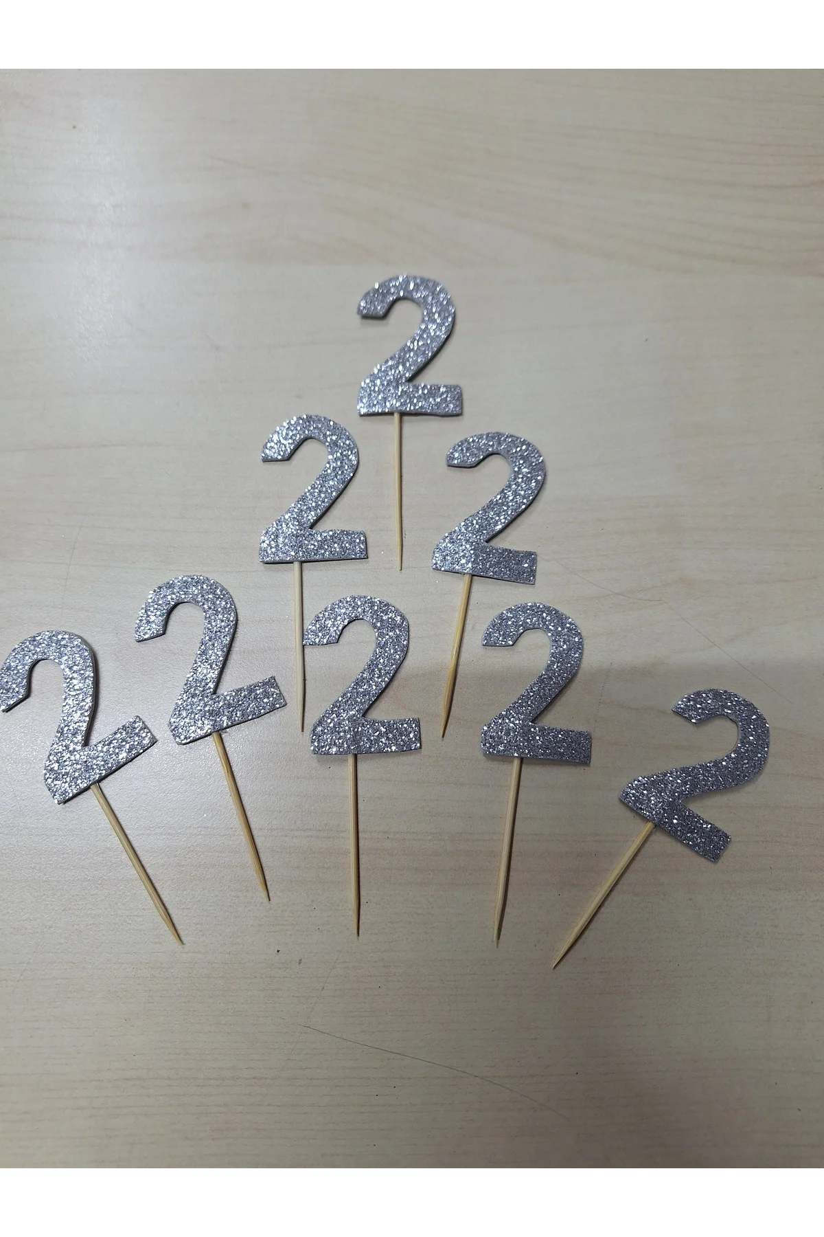 2 Yaş Pasta Süsü, Doğum Günü Kürdanı 15 Li Gümüş