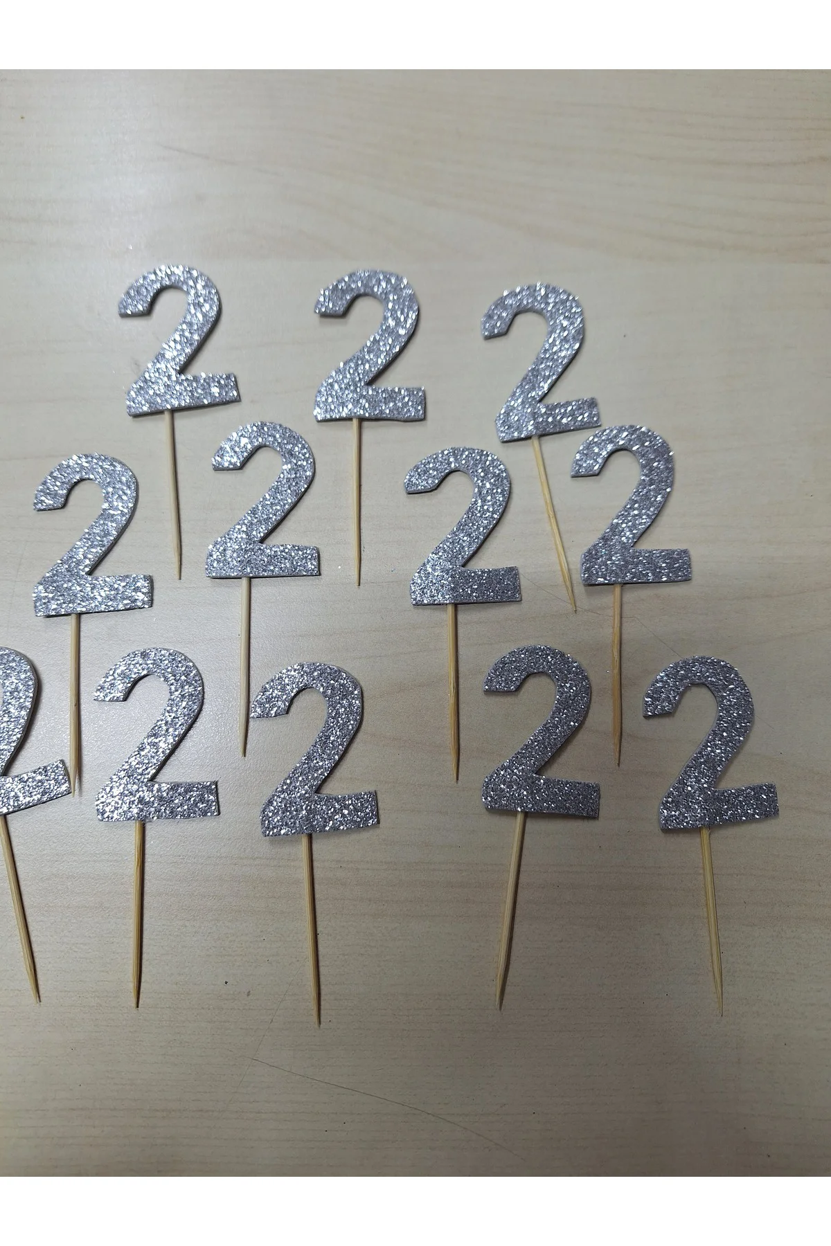 2 Yaş Pasta Süsü, Doğum Günü Kürdanı 15 Li Gümüş