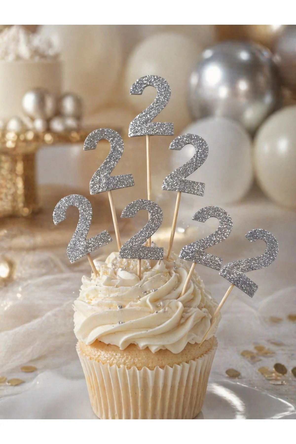 2 Yaş Pasta Süsü, Doğum Günü Kürdanı 15 Li Gümüş