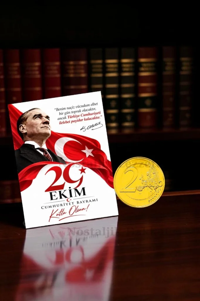 20 Adet 29 Ekim Cumhuriyet Bayramı Para Çikolata Tebrik Kartı Hediye Seti