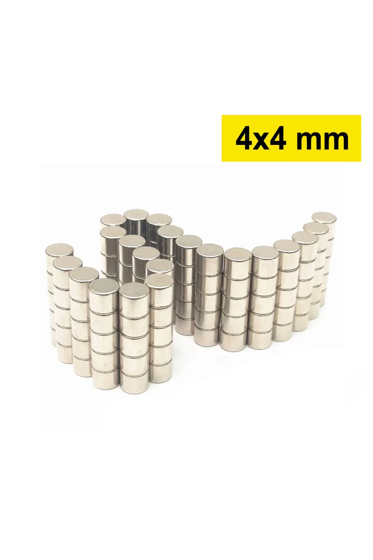 20 Adet 4x4 mm Yuvarlak Neodyum Mıknatıs N35 Güçlü Magnet Nikel K
