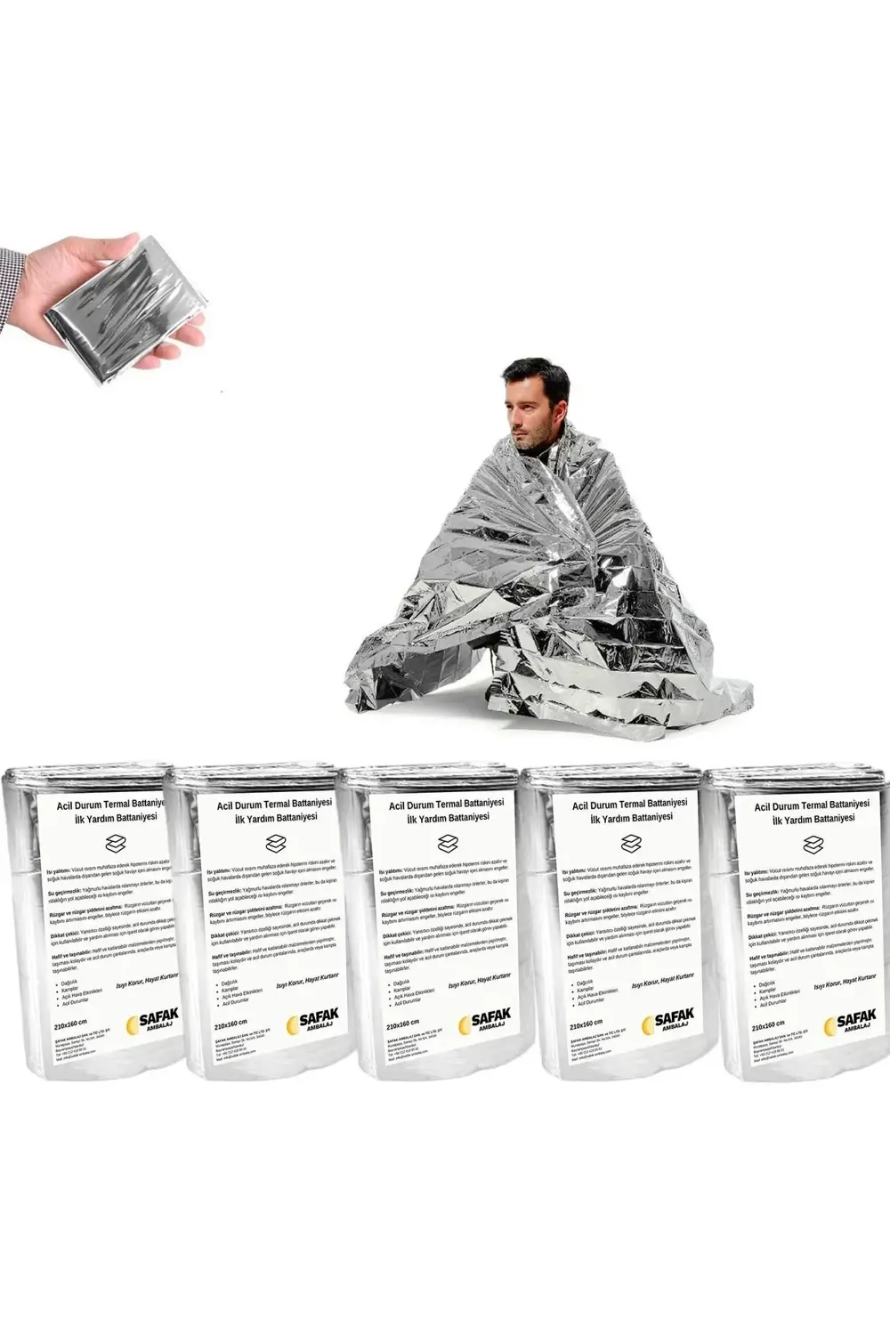 20 Adet Acil Durum Battaniyesi Deprem Termal Battaniye Nem ve Soğ