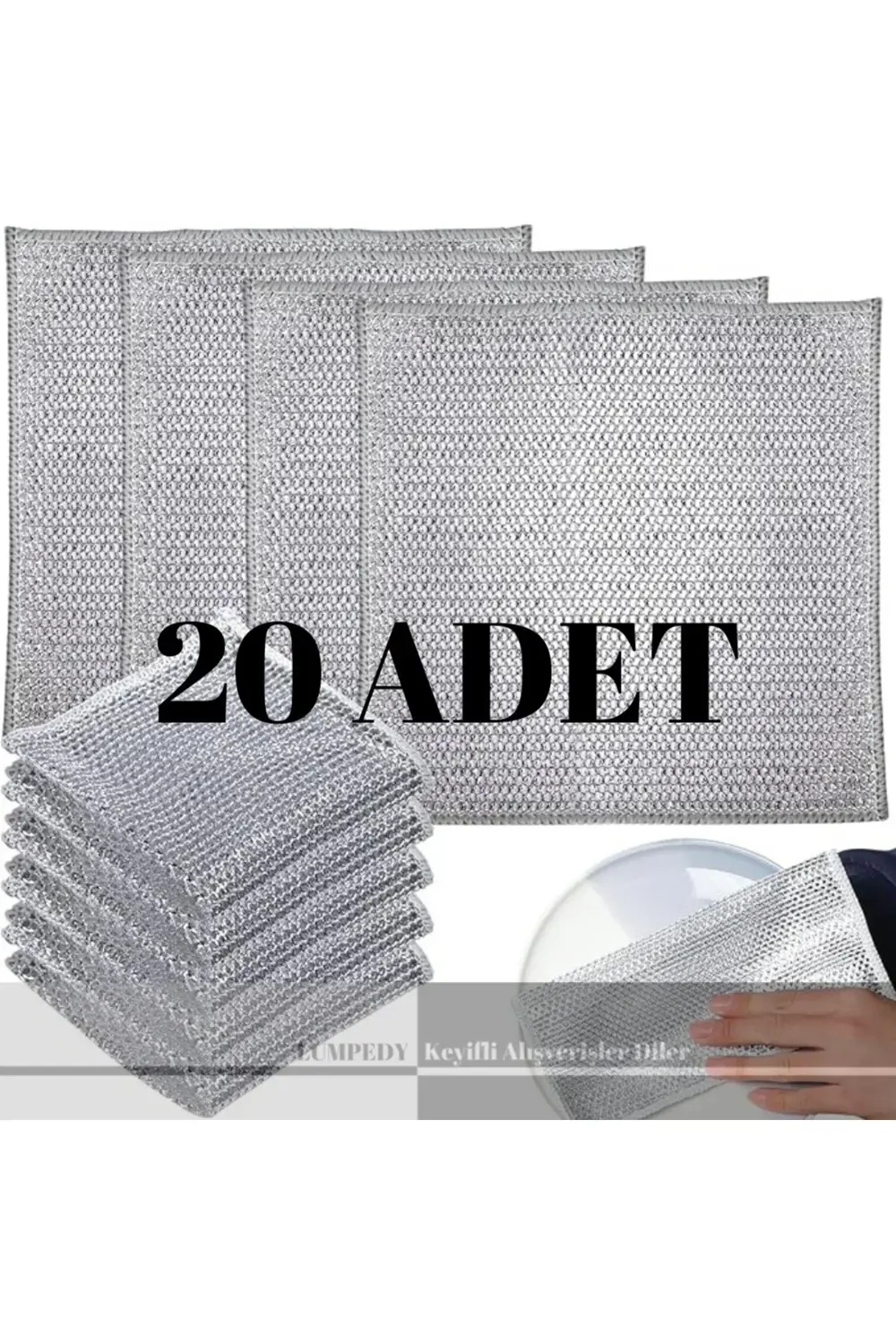 20 Adet Çok Amaçlı Tel Çizmez Bulaşık Bezi