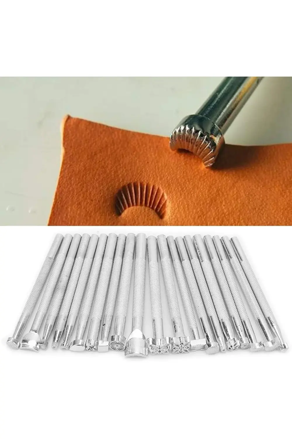 Tuhafiyecimiz 20 Adet Çok Şekilli Deri Damgalama Seti, Deri Sanat El Sanatları Tuhafiyecimiz 20 Adet Çok Şekilli Deri Damgalama Seti, Deri Sanat El Sanatları