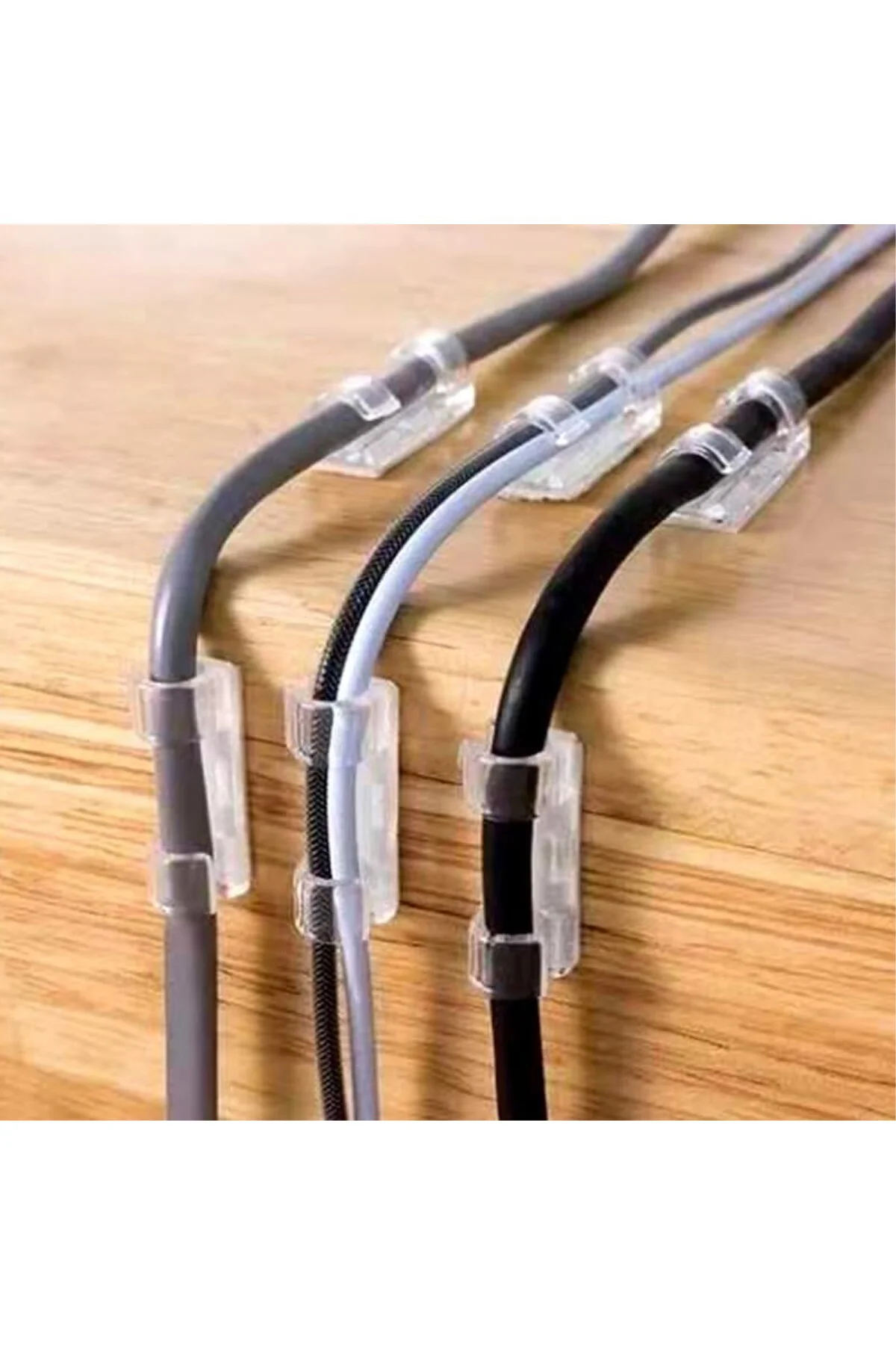20 Adet Kablo Sabitleyici Klips Seti Yapışkanlı Kablo Düzenleyici