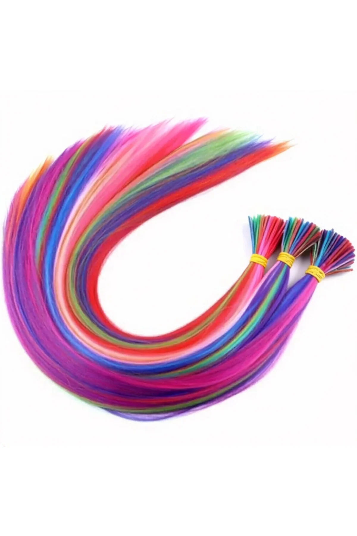 20 Adet Karışık Renkli Fiber Sentetik Kaynaklık 60cm + Misina Takım Aparatı ve Boncuğu