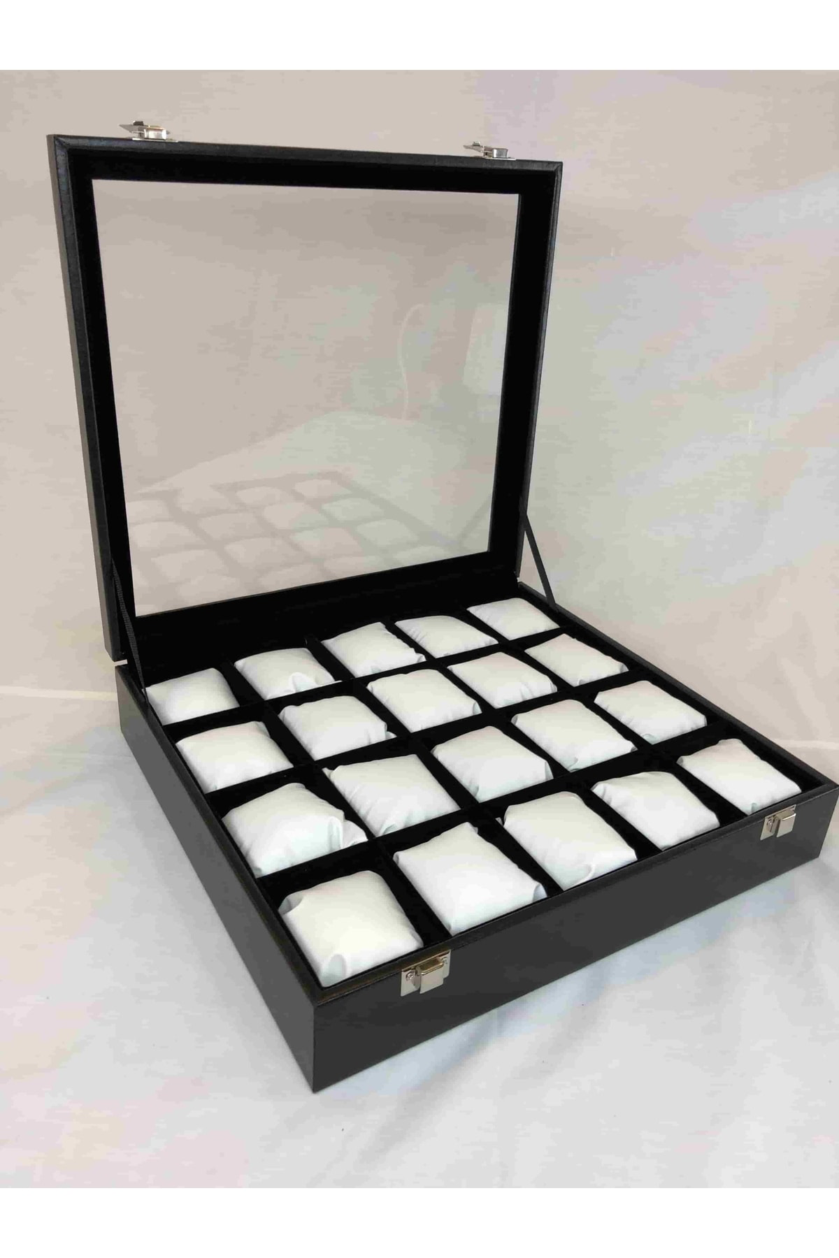 20 Adet Kol Saati Kapasiteli Ahşap Kasa Tamamen El Yapımı Yastıkl