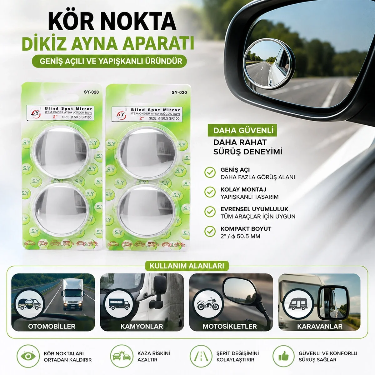 20 Adet Kör Nokta Dikiz Ayna Aparatı Bx40 Fiyatı, Yorumları ve Özellikleri