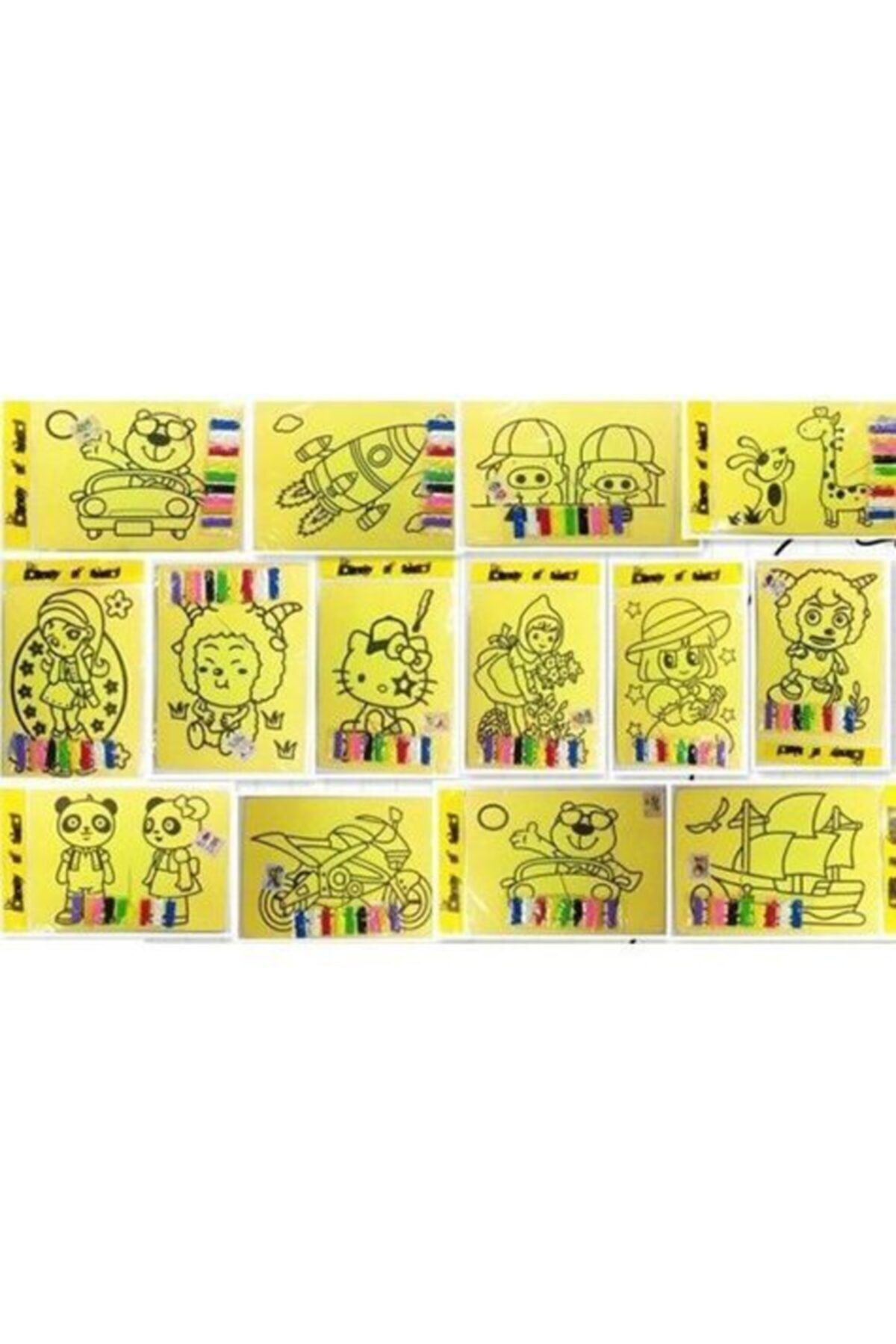 20 Adet Kum Boyama Seti Kumla Resim Çizme Oyunu 10 Kız 10 Erkek