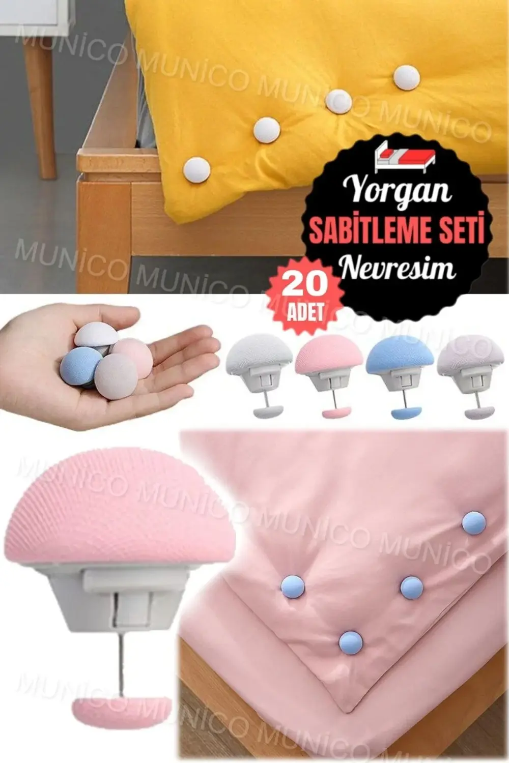 20 Adet Nevresim Klipsi ve Yorgan Düğmesi Seti Çeyizlik Estetik v