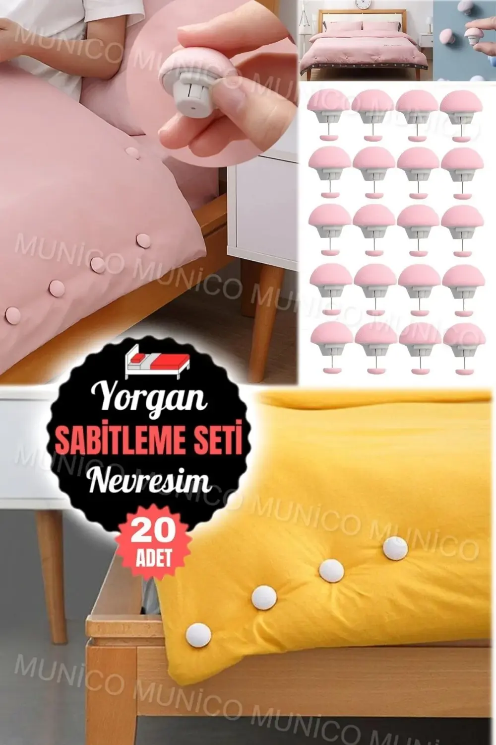 20 Adet Nevresim Klipsi ve Yorgan Düğmesi Seti Çeyizlik Estetik v