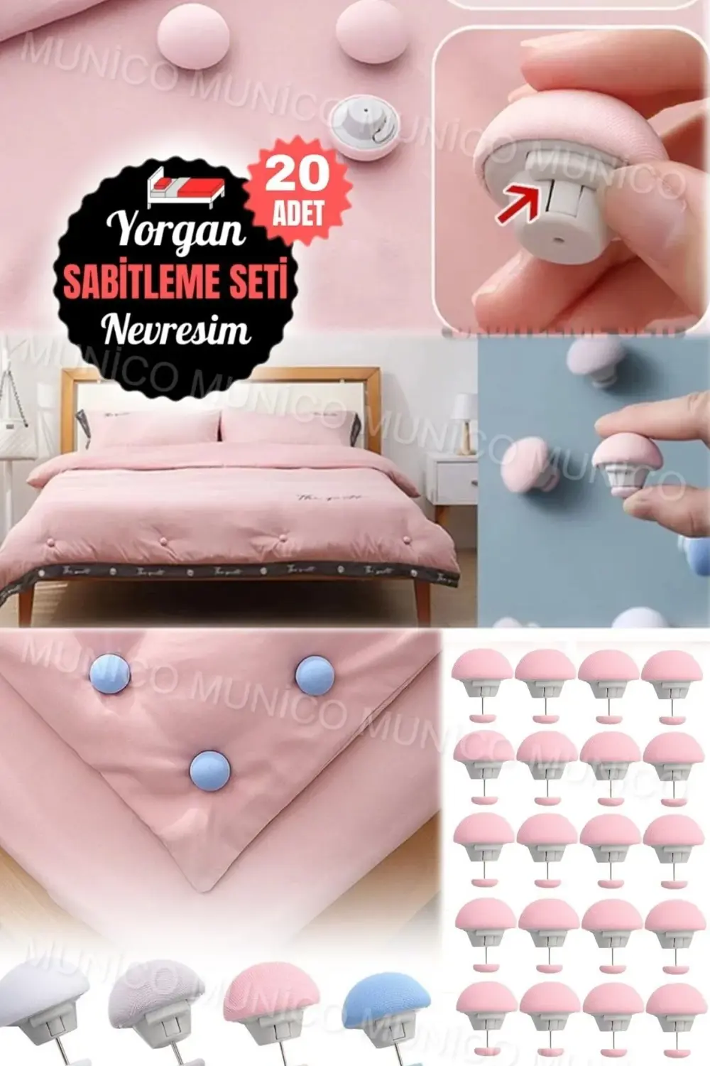 20 Adet Nevresim Klipsi ve Yorgan Düğmesi Seti Çeyizlik Estetik v