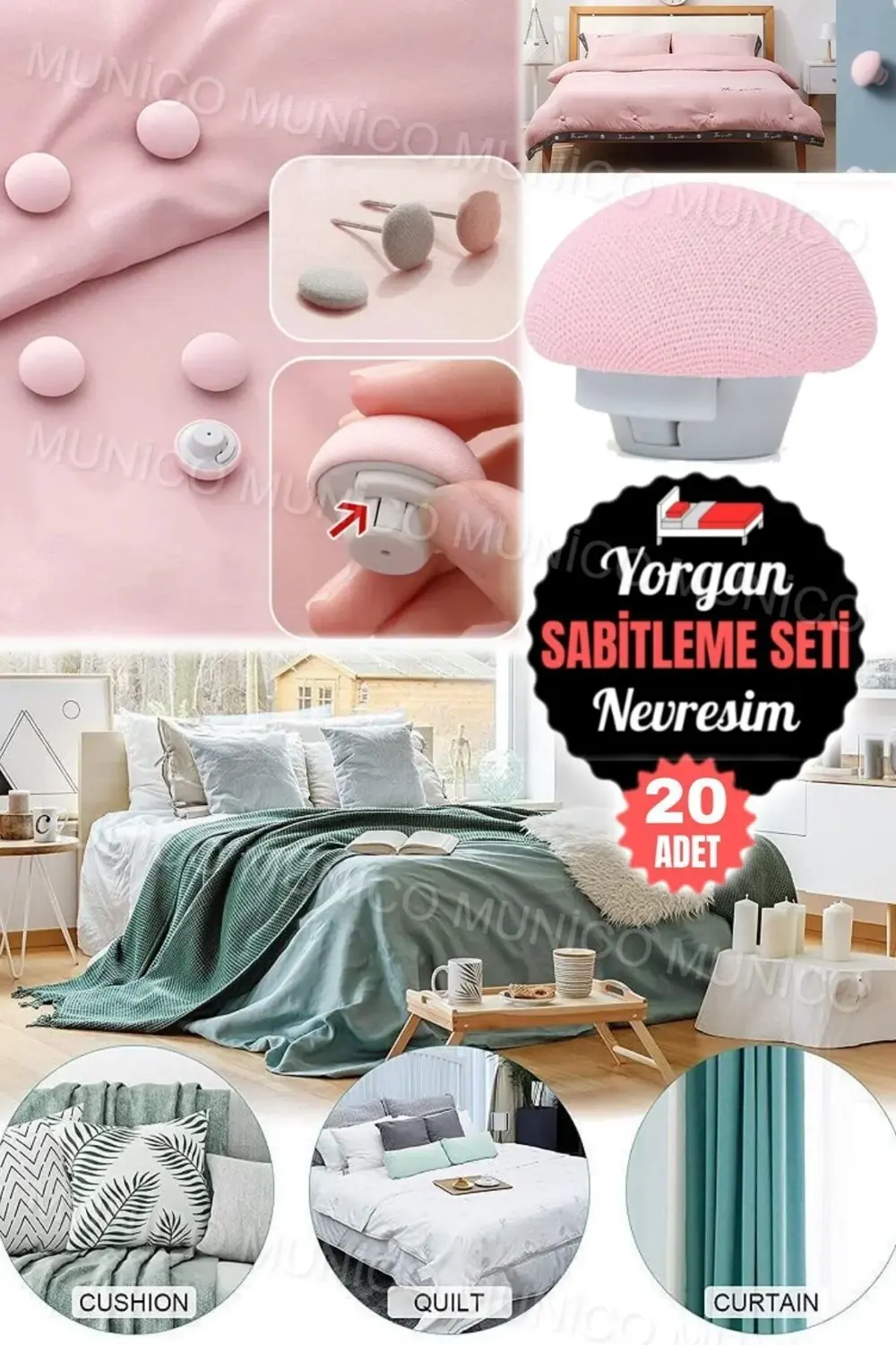 20 Adet Nevresim Klipsi ve Yorgan Düğmesi Seti Çeyizlik Estetik v