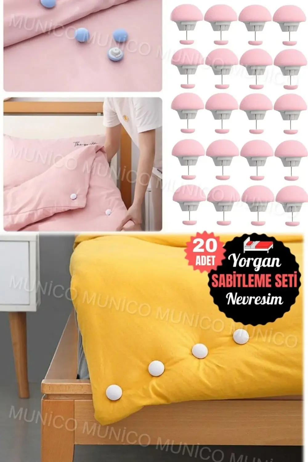 20 Adet Nevresim Klipsi ve Yorgan Düğmesi Seti Çeyizlik Estetik v