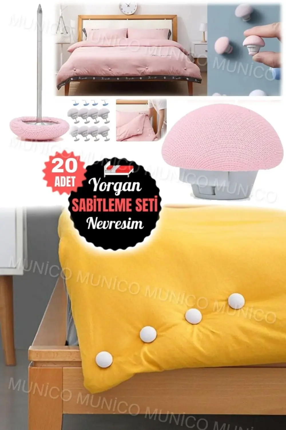 20 Adet Nevresim Klipsi ve Yorgan Düğmesi Seti Çeyizlik Estetik v