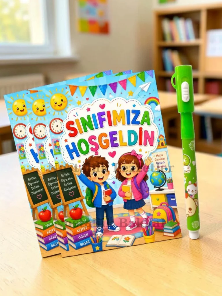 20 Adet Okula Yeni Başlayan Öğrencilere Sınıfımıza Hoşgeldin Yazı
