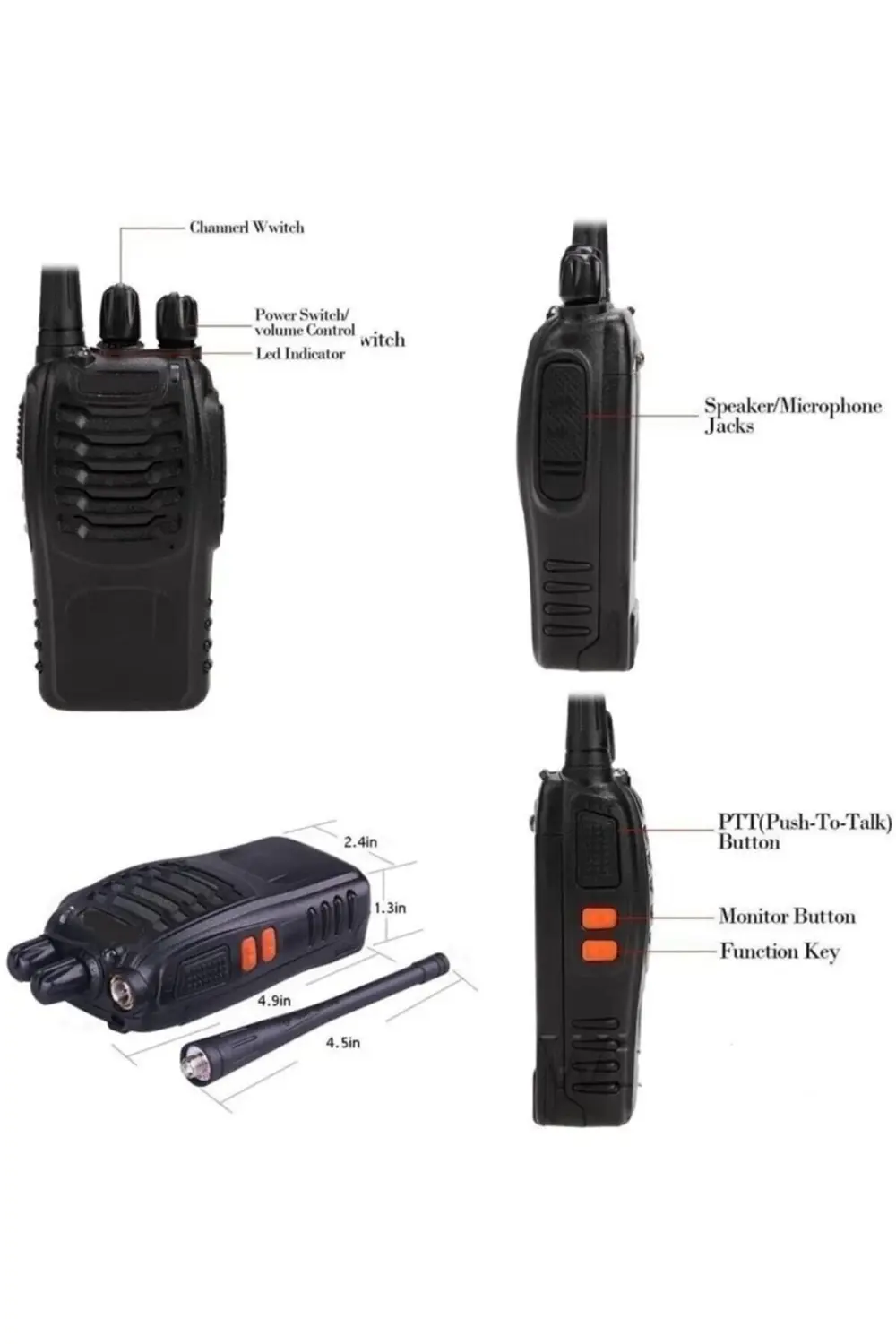 20 Adet Pratik Aç Konuş Lisannsız Telsiz Seti 10 Çift El Telsizi