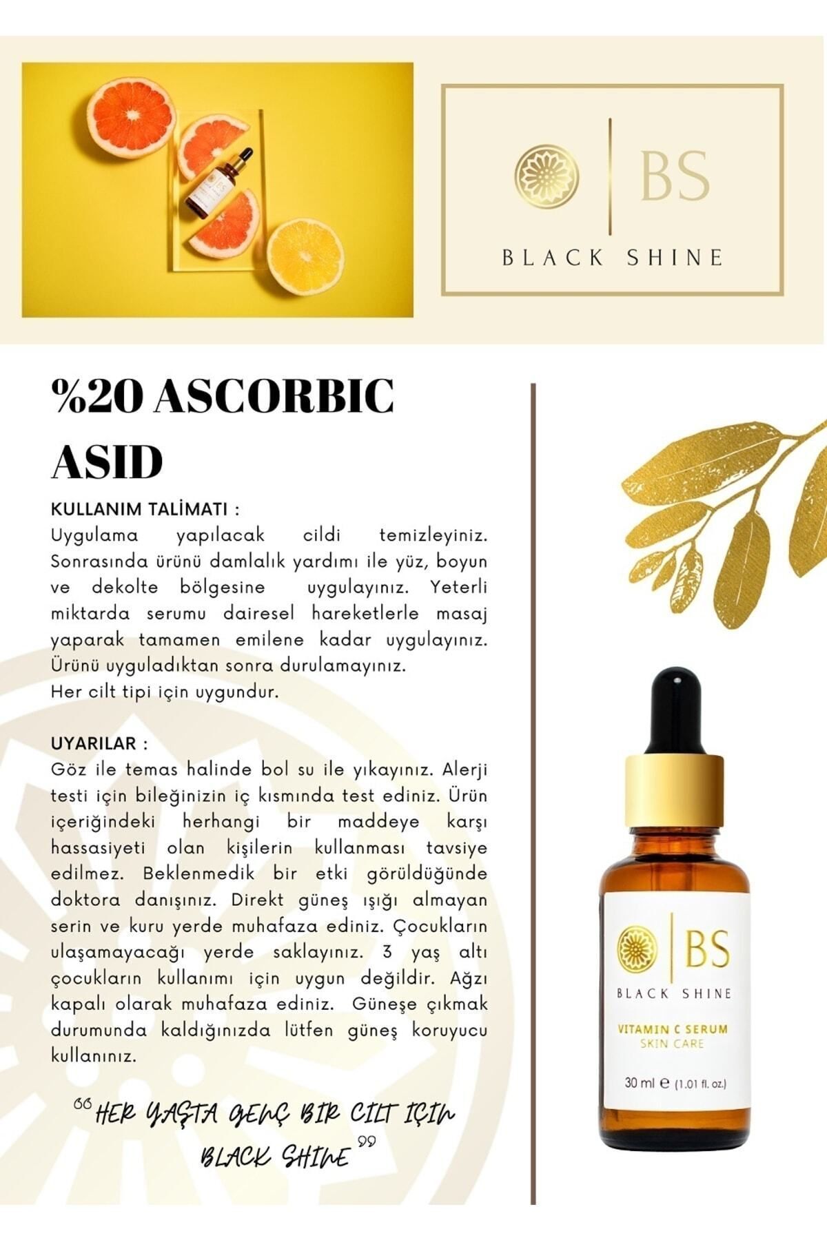 Black Shine Bs %20 C Vitamini Aydınlatıcı Serum 30 Ml