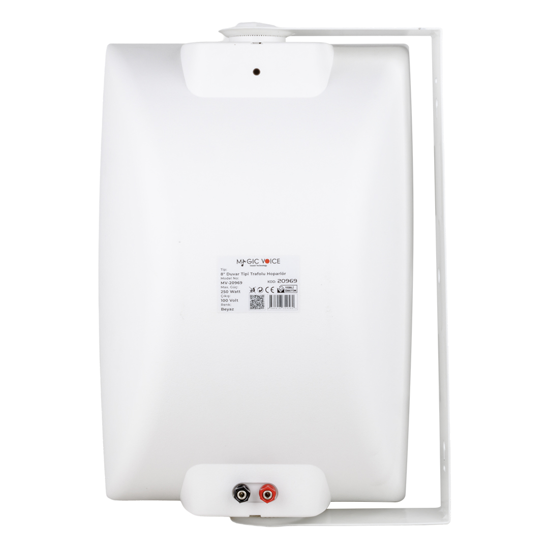 20 CM 100 VOLT - 250 WATT 8 İKİ YOLLU TRAFOLU BEYAZ HOPARLÖR (DH 