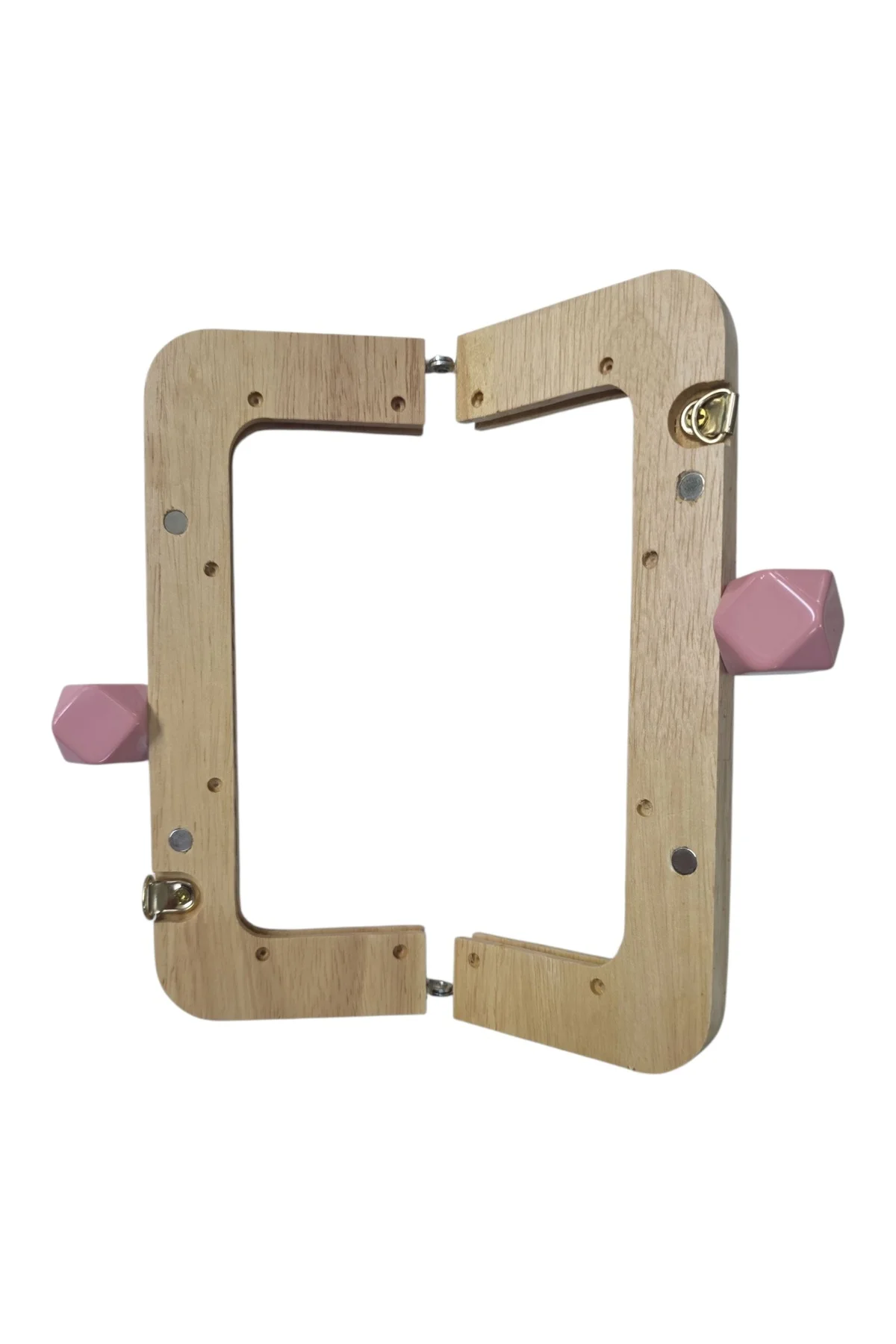 20 cm Ahşap Burs Akrilik Boncuk Başlıklı Çanta Bursu Pudra Boncuk