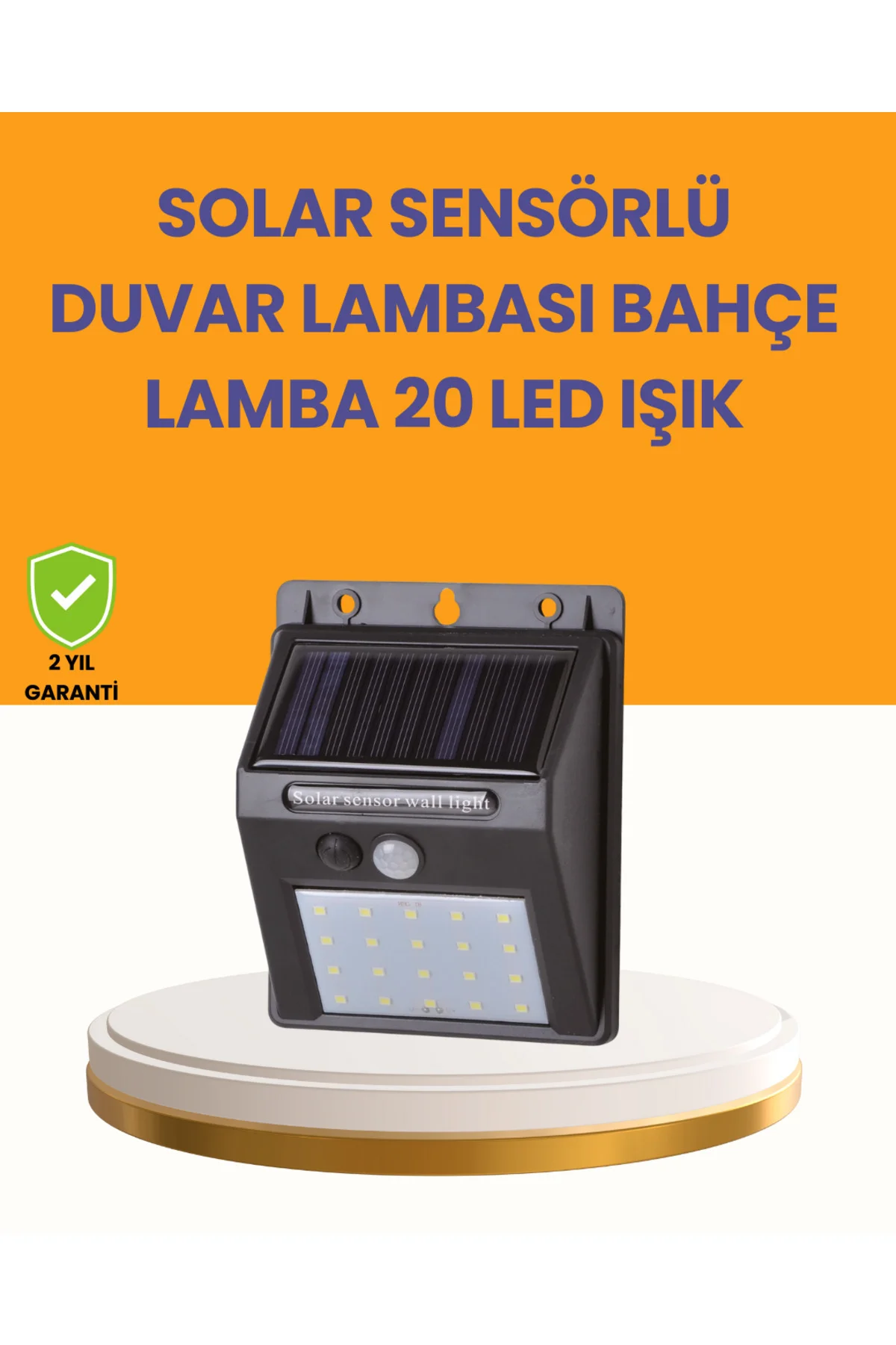 20 Led Güneş Enerjili Hareket Sensörlü Dış Mekan Duvar Lambası