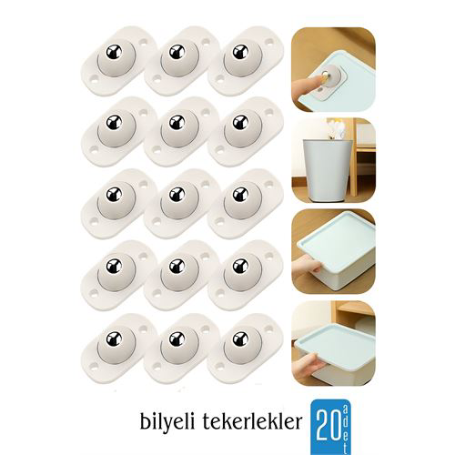 20 li Bilyeli Tekerlek Eşya Kaydırma Aparatı Yapışkanlı Set 360D 20 li Bilyeli Tekerlek Eşya Kaydırma Aparatı Yapışkanlı Set 360D