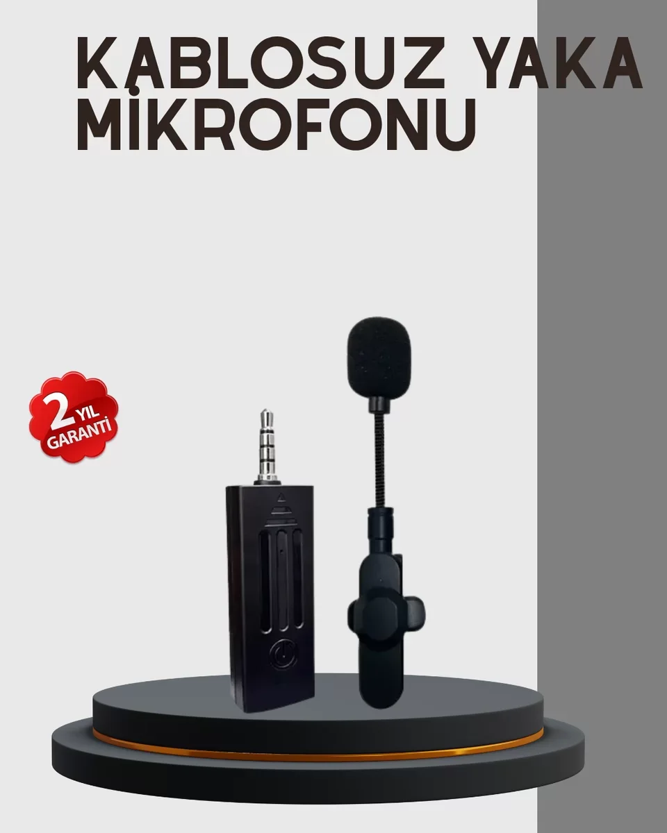 20 Metre Menzilli Kablosuz Yaka Mikrofonu - Gürültü Engelleyici ve Canlı Yayın Ekipmanı