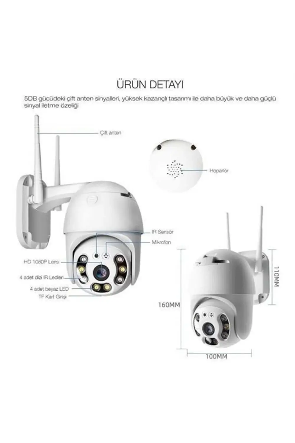 ® 20 MP HD Lens İç Dış Mekan Suya Danıklı IP Wifi Network Güvenli