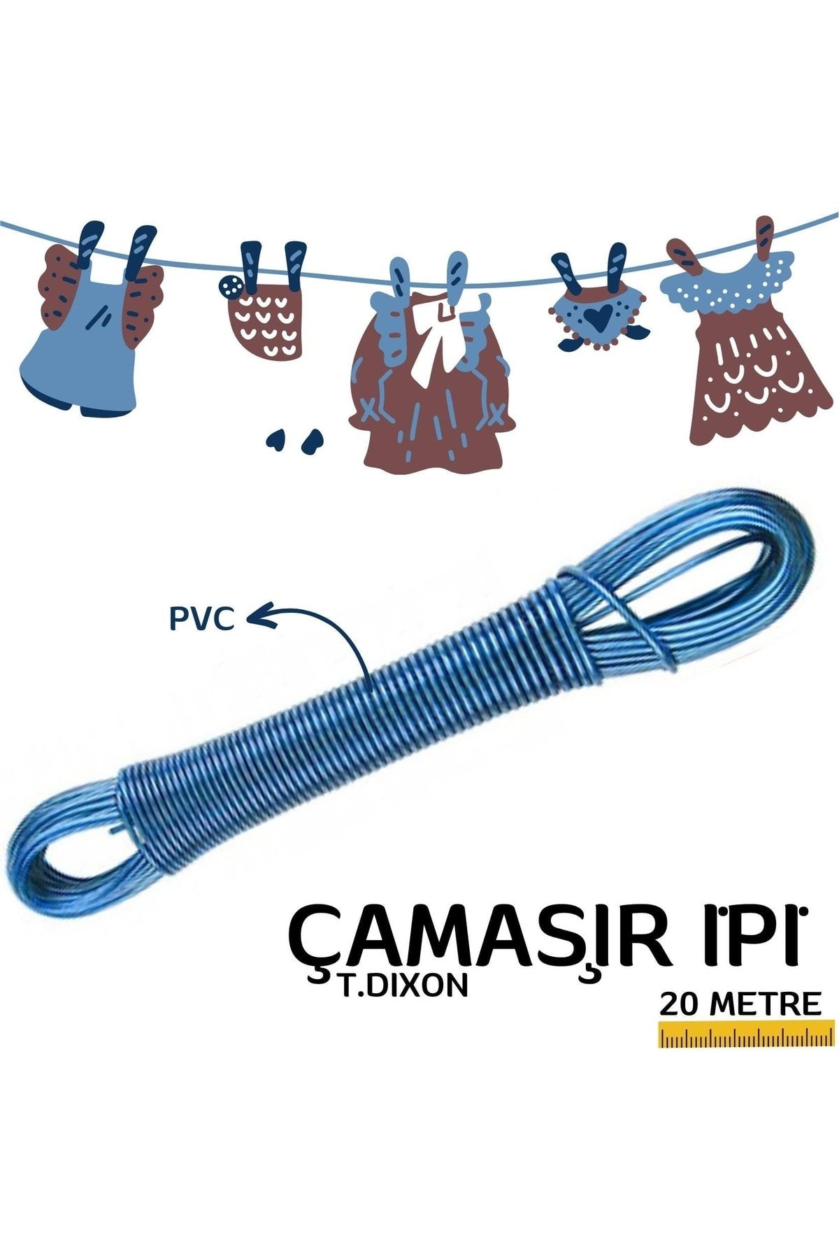 Homecare 20 Mt T.Dixon Polyester Pvc Çamaşir İpi 716725