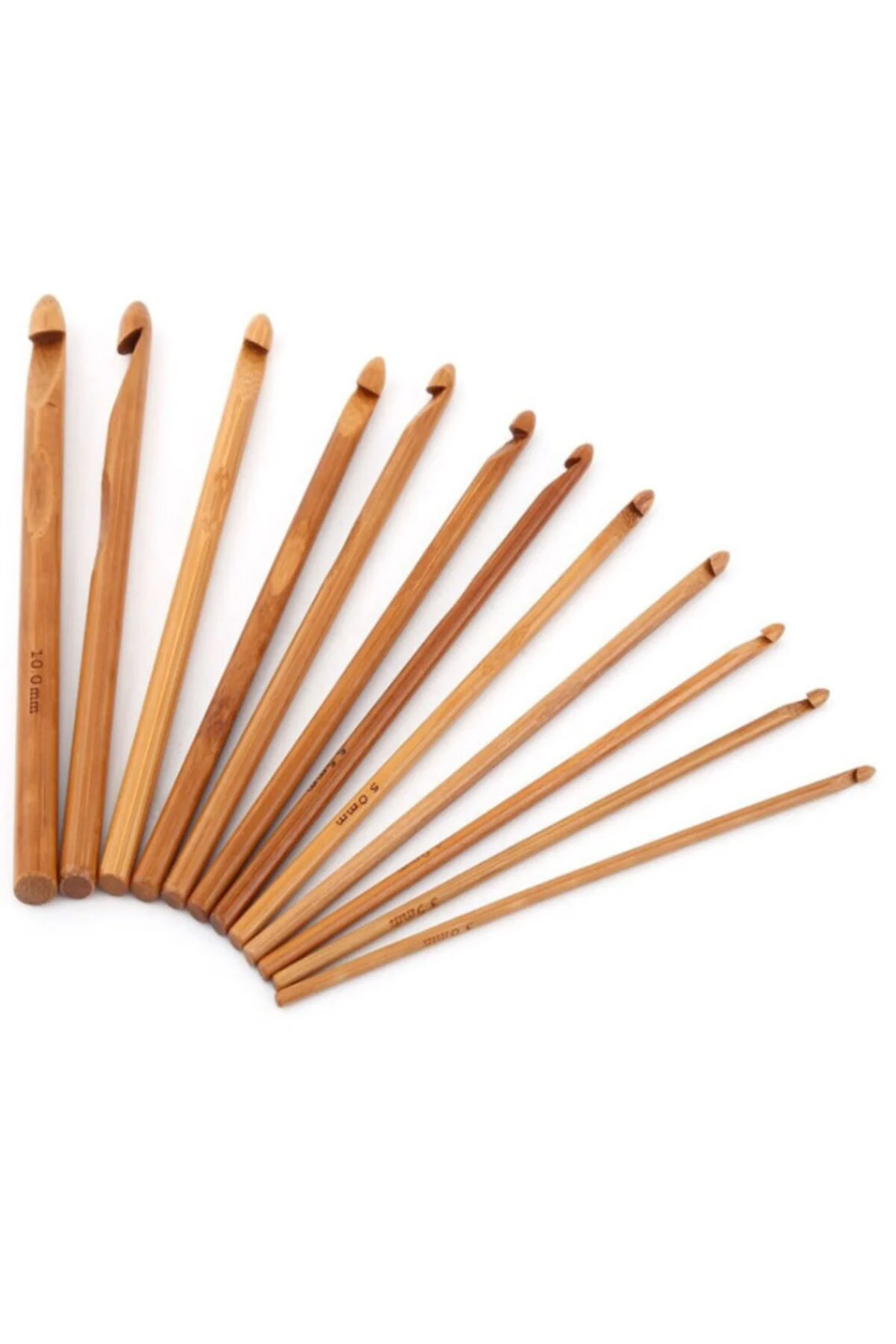 20 Parça Bambu Tığ Seti – 1.0 mm’den 10 mm’ye kadar tüm boylar te