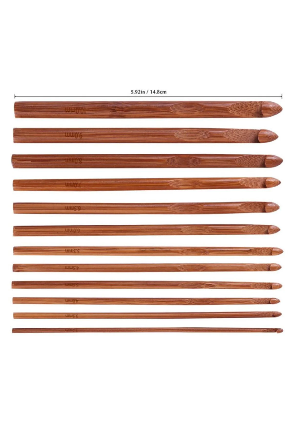 20 Parça Bambu Tığ Seti – 1.0 mm’den 10 mm’ye kadar tüm boylar te