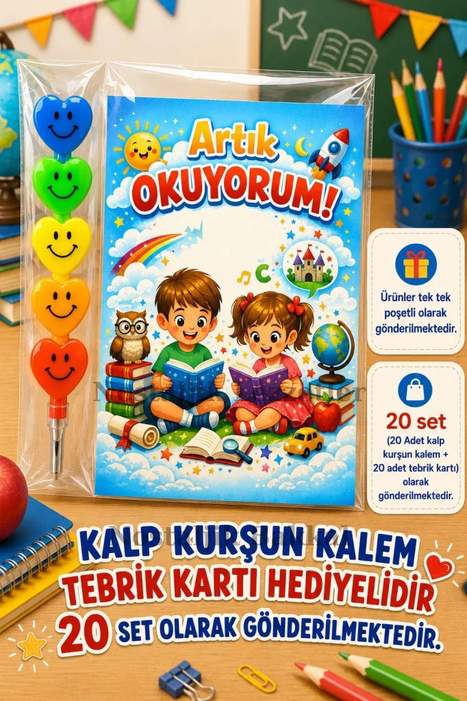 20 Set Yeni Okumayı Öğrenen Öğrencilere Hediye Artık Okuyorum Yaz