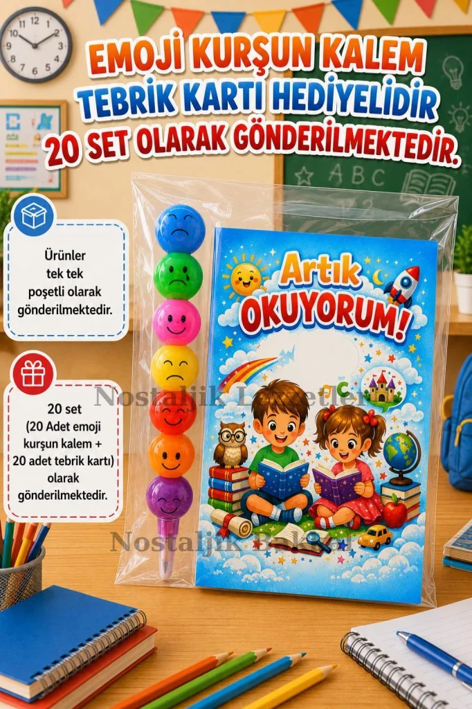 20 Set Yeni Okumayı Öğrenen Öğrencilere Hediye Artık Okuyorum Yaz