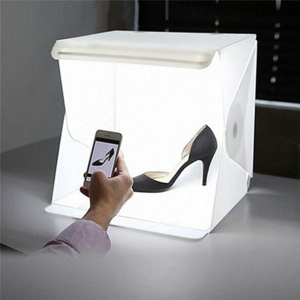 20 x 20 CM Profesyonel Stüdyo Led Işıklı Çift Sıra Ürün Fotoğraf 