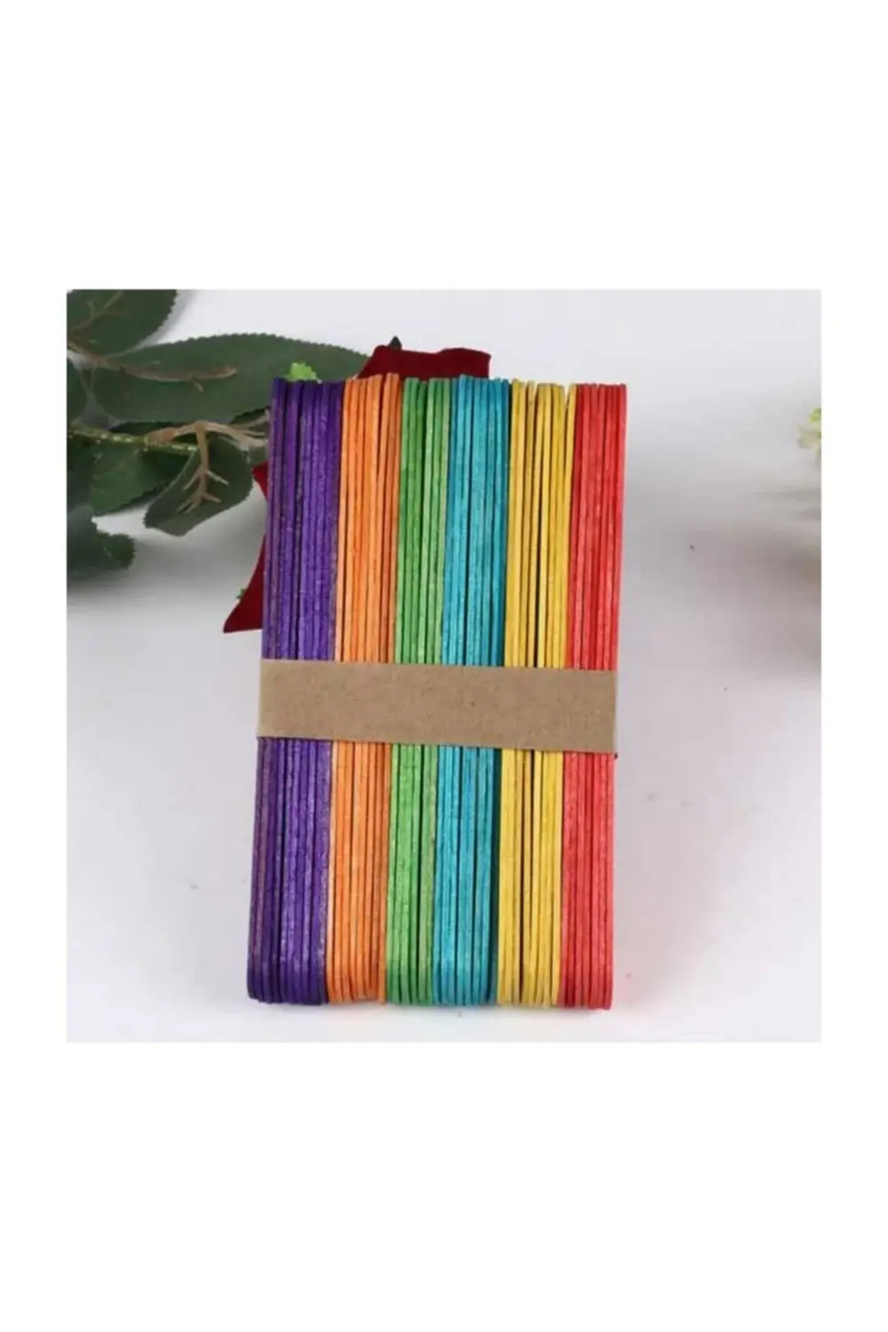 200 Adet Ahşap Jumbo Büyük Boy Renkli Dil Çubuğu - Dondurma Çubuğ