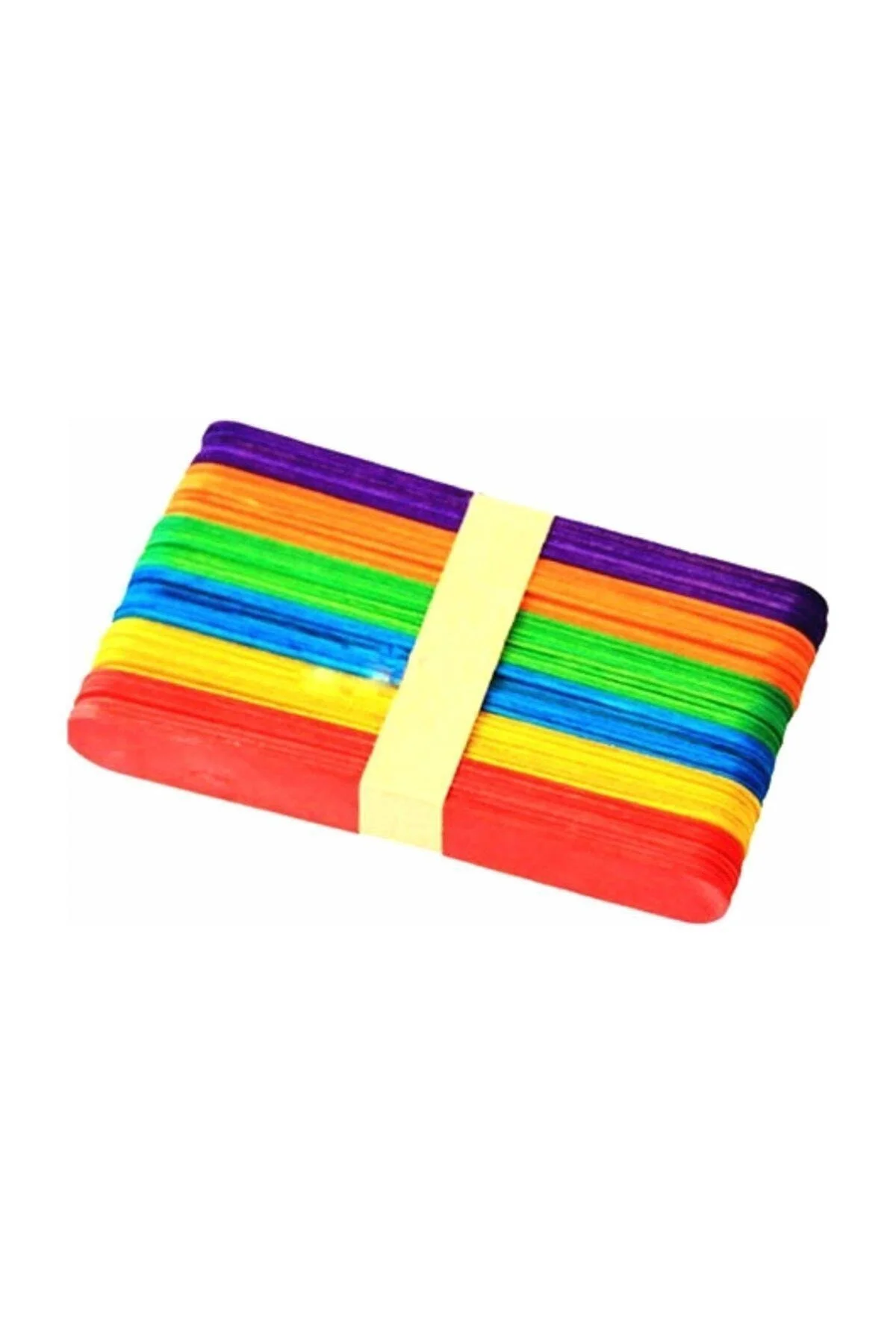 200 Adet Ahşap Jumbo Büyük Boy Renkli Dil Çubuğu - Dondurma Çubuğ