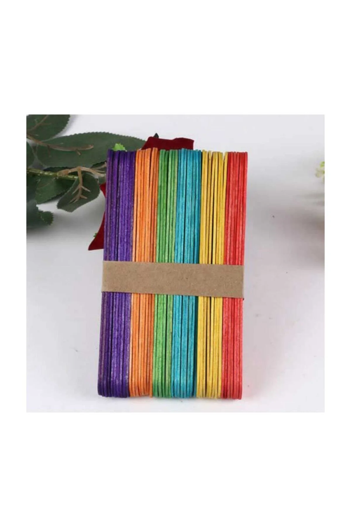 200 Adet Ahşap Jumbo Büyük Boy Renkli Dil Çubuğu - Dondurma Çubuğ
